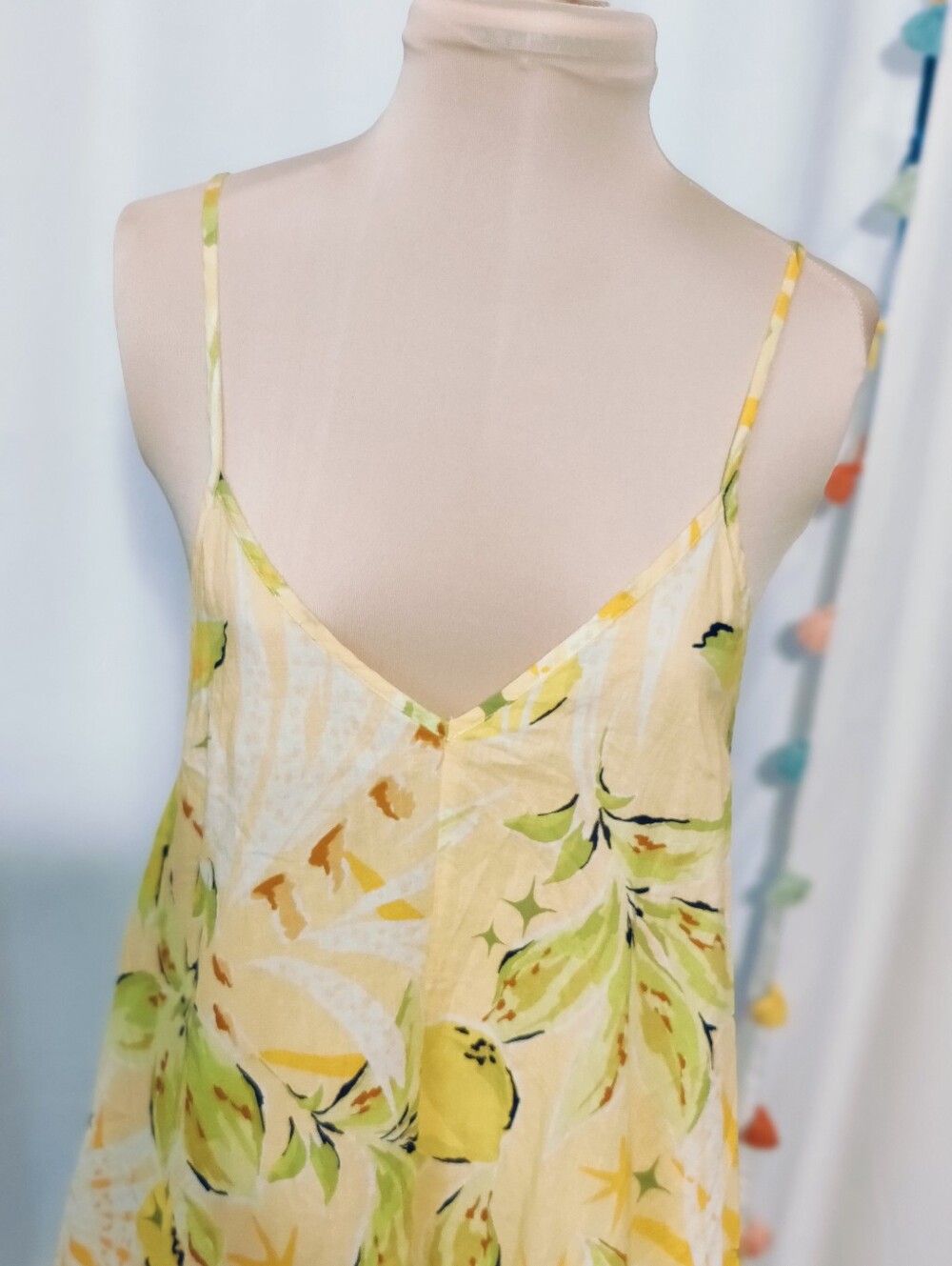 Haute Hippie full sweep Cotton Maxi Dress fruit & fauna V front /back  Chic S - Picture 2 of 8